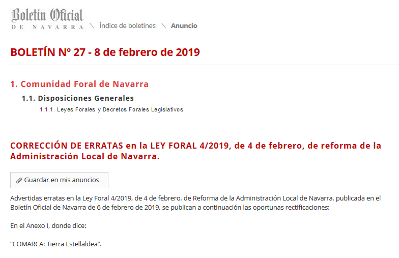 3. Alertas y anuncios - Boletín Oficial Navarra